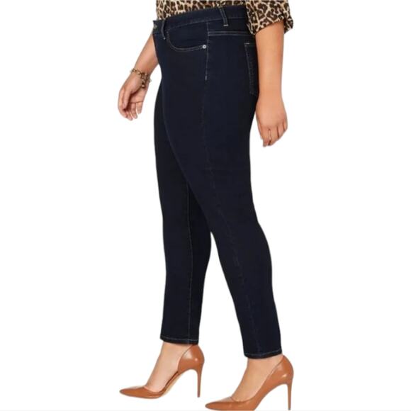 MICHAEL KORS Plus Size Selma High-Rise Stretch Skinny Jeans Dark Wash Blue Sz 18 - Picture 3 of 12